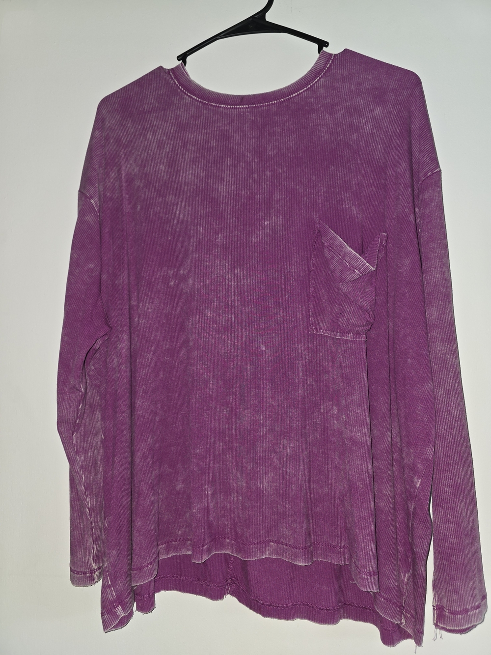 Zenana Outfitters Plum Long Sleeve Pocket Tee